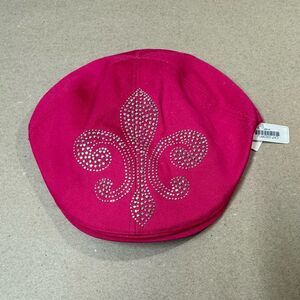 NEWSBOY STYLE HAT Bling FLUER DE LIS - Adult size - Man or Woman - One size